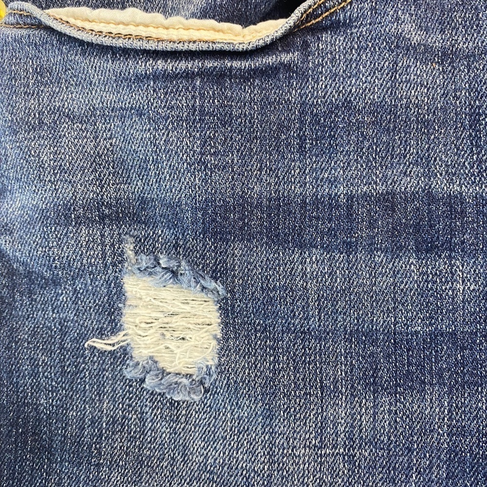 FRAME 'Le High Straight' High Rise Staggered Hem Jeans in Carroll Wash Size 28 - Picture 5 of 10